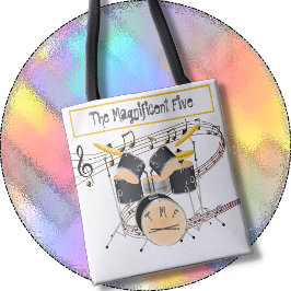 Bolso De Tela TOTE para un Baterista - Más Dos Monogramas