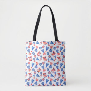Bolso De Tela Tote Patriótico de Estados Unidos Estrellas, Rayas