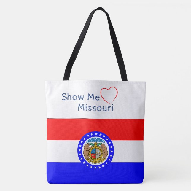 Bolso De Tela Tote patriótico muéstrame amor Missouri (Anverso)