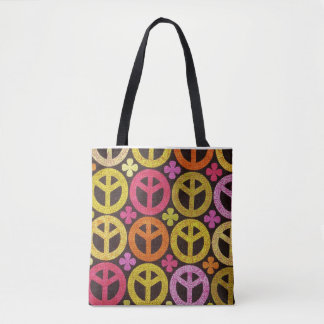 Bolso De Tela Tote Peace & Love Shoulder