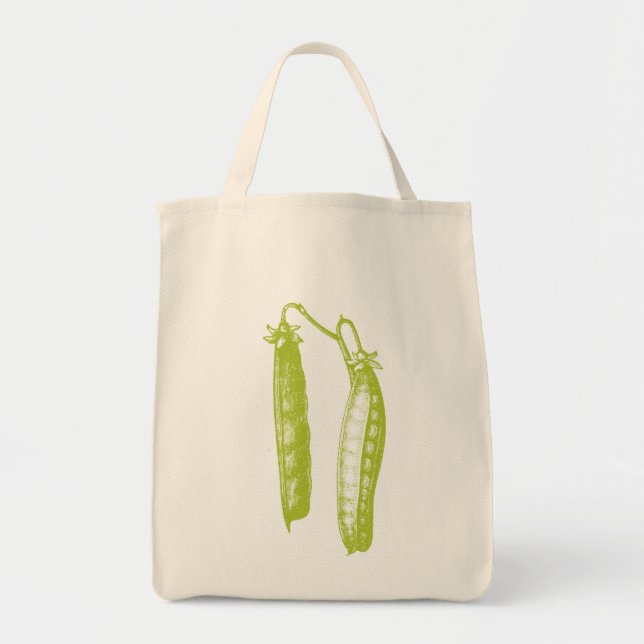 Bolso De Tela Tote Peas Organic Grocery (Frente)