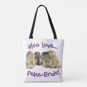 Bolso De Tela Tote pekingés, ¡incluyendo los Peke-Ends!