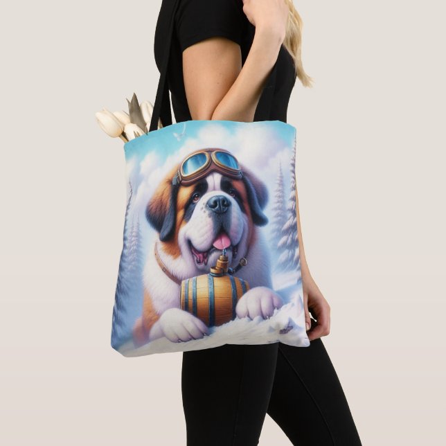 Bolso De Tela Tote Perro Cute St Bernard (Detalle)