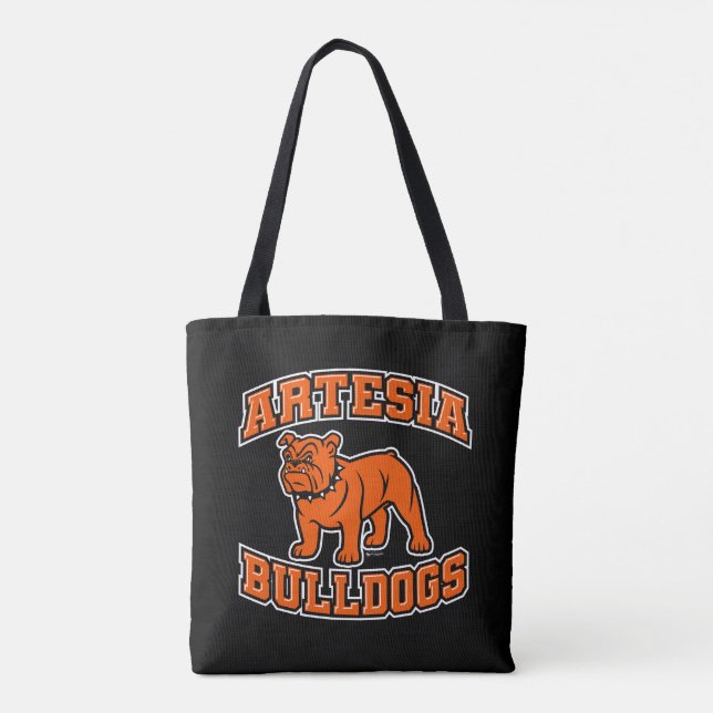 Bolso De Tela Tote "Perro Naranja" de Artesia Bulldog (Reverso)