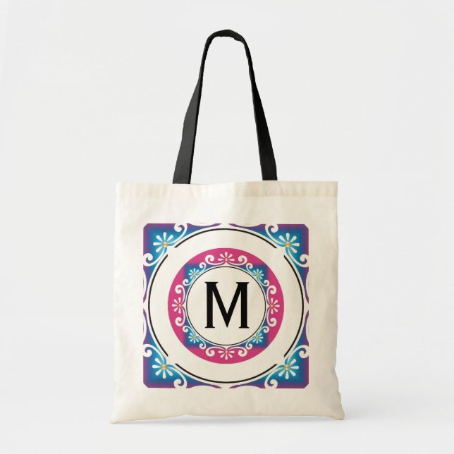 Bolso De Tela Tote personalizado Bolso-Con monograma (Frente)