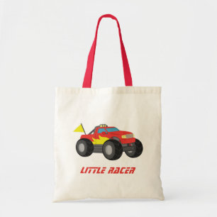 Bolso De Tela Tote Personalizado Camión Monstruo Rojo de Carrera