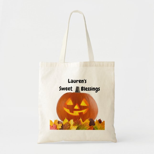 Bolso De Tela Tote Personalizado Candy de Halloween (Frente)