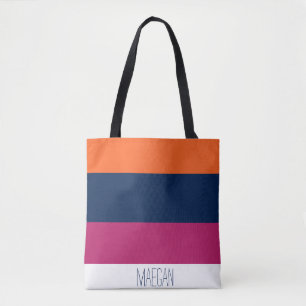BOLSO DE TELA TOTE PERSONALIZADO COLORIDO DE TIRAS