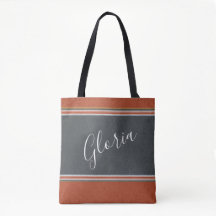 Tote personalizado de Boho Dusty Blue Terracotta N