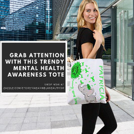 Bolso De Tela Tote Personalizado de Conciencia de Salud Mental