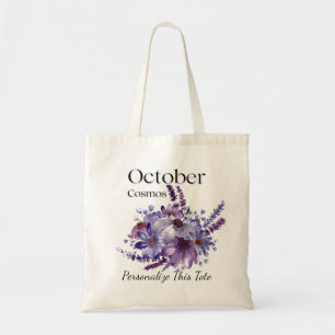 Bolso De Tela Tote personalizado de cumpleaños de octubre con co