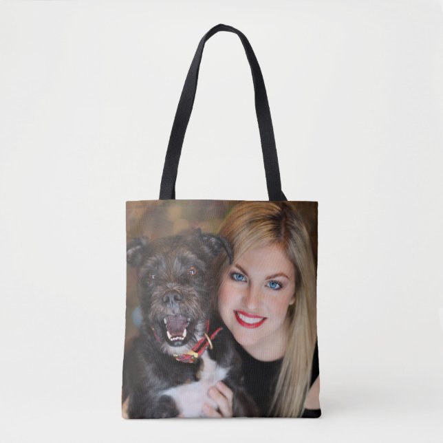 Bolso De Tela Tote personalizado de foto de doble cara (Anverso)