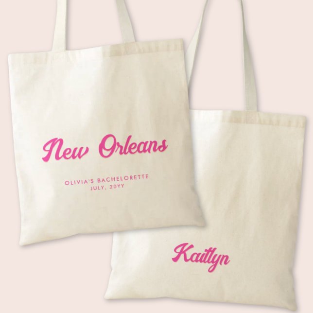Bolso De Tela Tote personalizado de la Bachelorette Party de Nue (New Orleans Bachelorette Party Tote Bag)