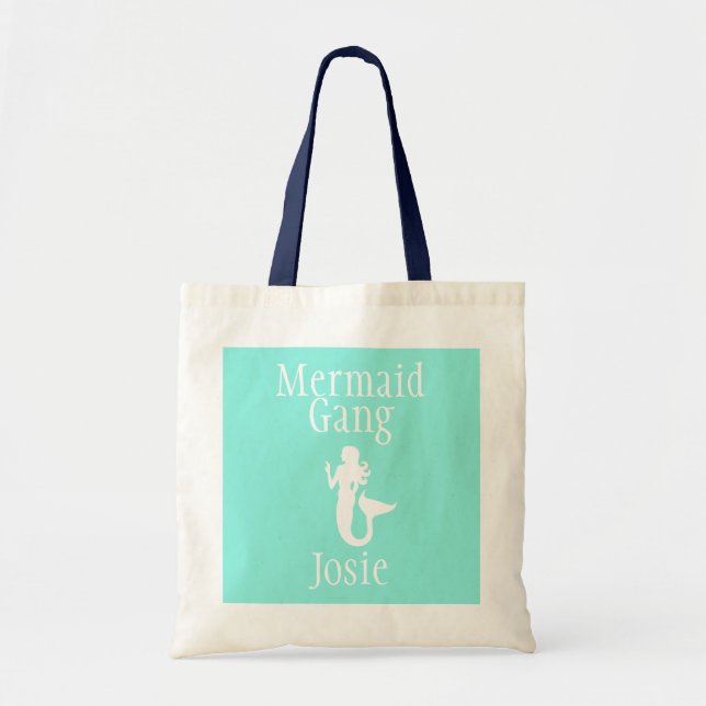 Bolso De Tela Tote personalizado de la cuadrilla de la sirena (Frente)