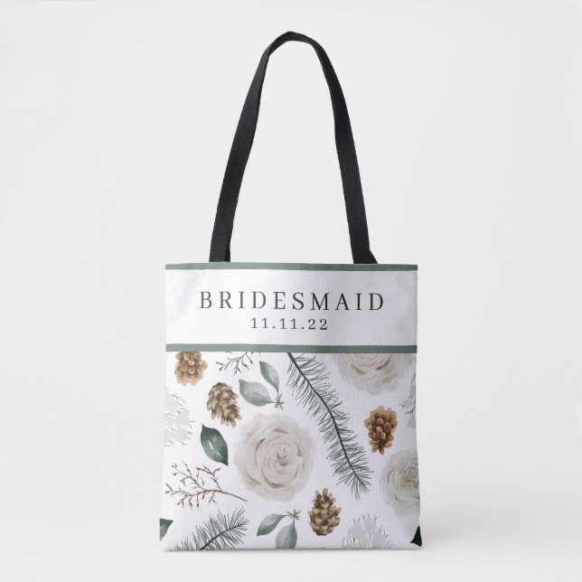 Bolso De Tela Tote personalizado de la dama de honor (Anverso)