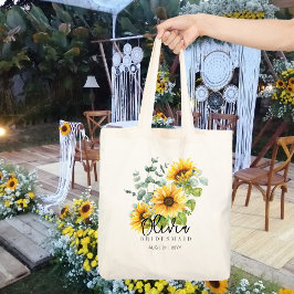 Bolso De Tela Tote personalizado de la dama de honor | Rústica d