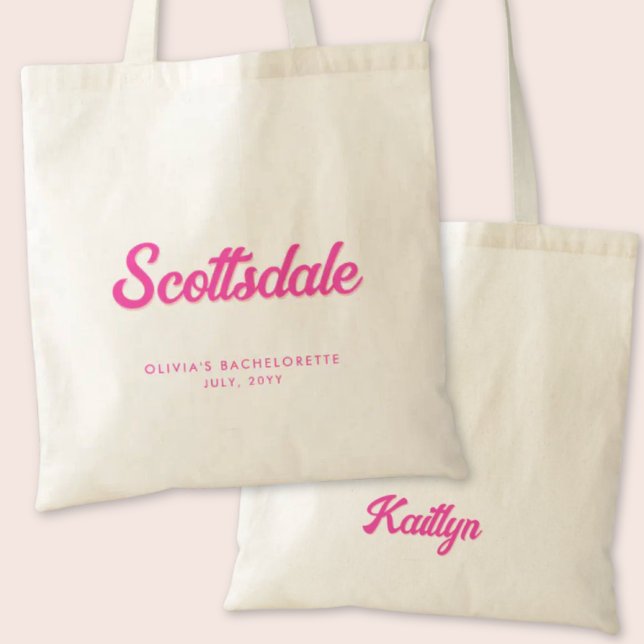 Bolso De Tela Tote personalizado de la fiesta de la soltera de S (Scottsdale Bachelorette Party Tote Bag)