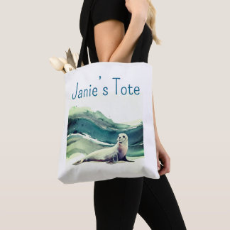 Bolso De Tela Tote personalizado de la foca marina