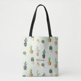 Bolso De Tela Tote personalizado de la impresión del cactus