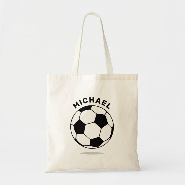 Bolso De Tela Tote personalizado de la pelota de fútbol (Frente)