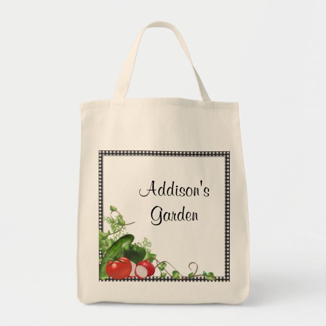 Bolso De Tela Tote personalizado del jardín (Frente)