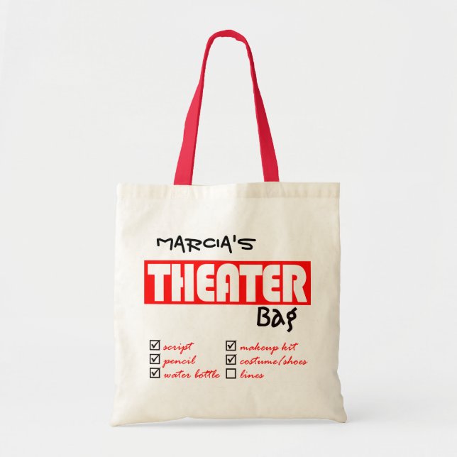 Bolso De Tela Tote personalizado del teatro (Frente)