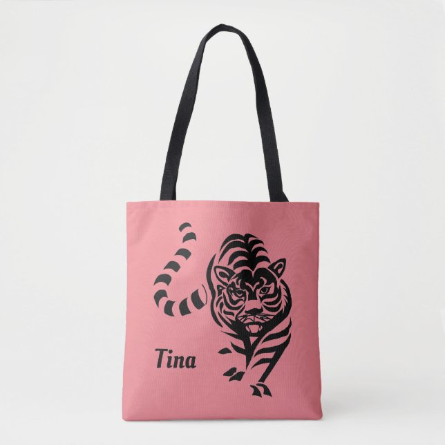 Bolso De Tela Tote personalizado del tigre (Anverso)