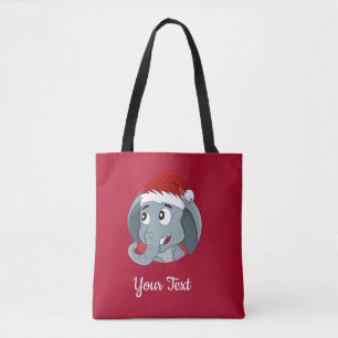Bolso De Tela Tote personalizado elefante navidad
