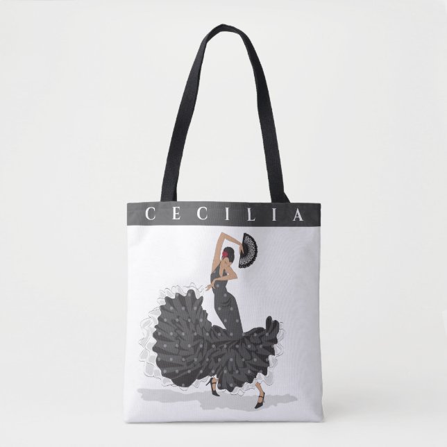 Bolso De Tela Tote personalizado Flamenco (Anverso)