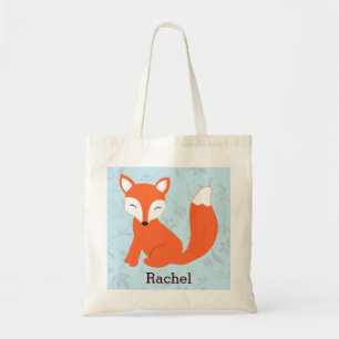 Bolso De Tela Tote personalizado Fox lindo azul del bebé del