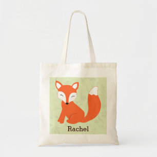 Bolso De Tela Tote personalizado Fox lindo verde del bebé
