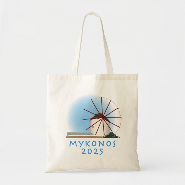 Bolso De Tela Tote personalizado Mykonos 2025 (Frente)