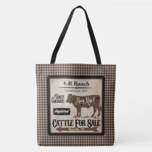 Bolso De Tela Tote personalizado Rancho-Estilo de la vida en el