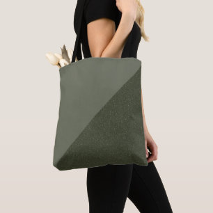 Bolso De Tela Tote Personalizado verde Moss de dos tonos
