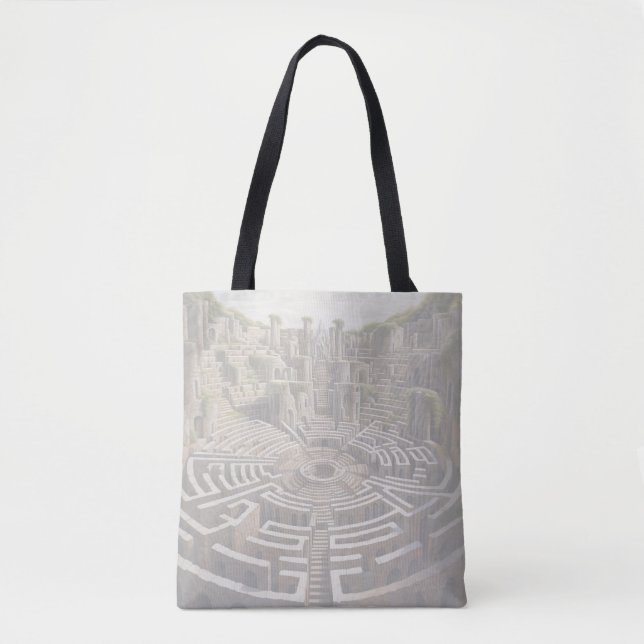 Bolso De Tela Tote (peso pesado) - LABYRINTH (alabastro) (Anverso)