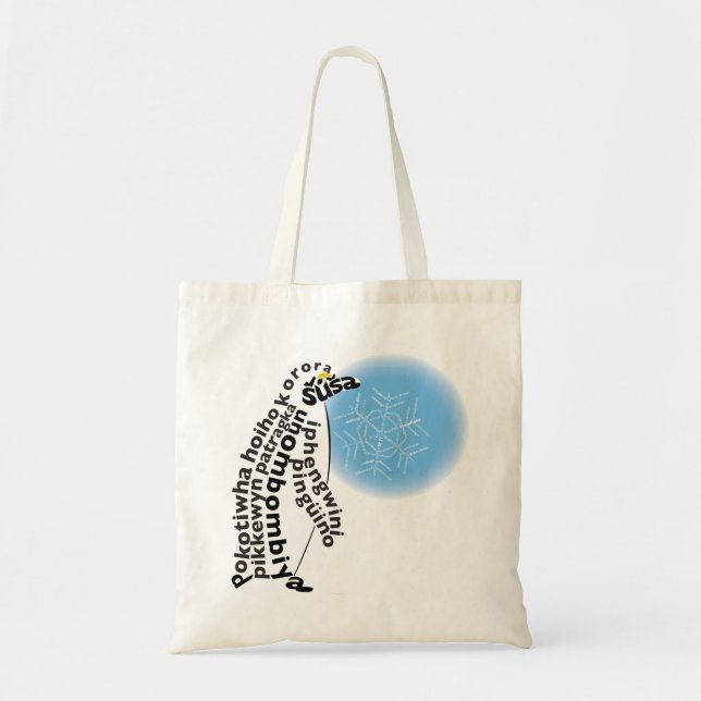 Bolso De Tela Tote Pingüino Mundial (Frente)