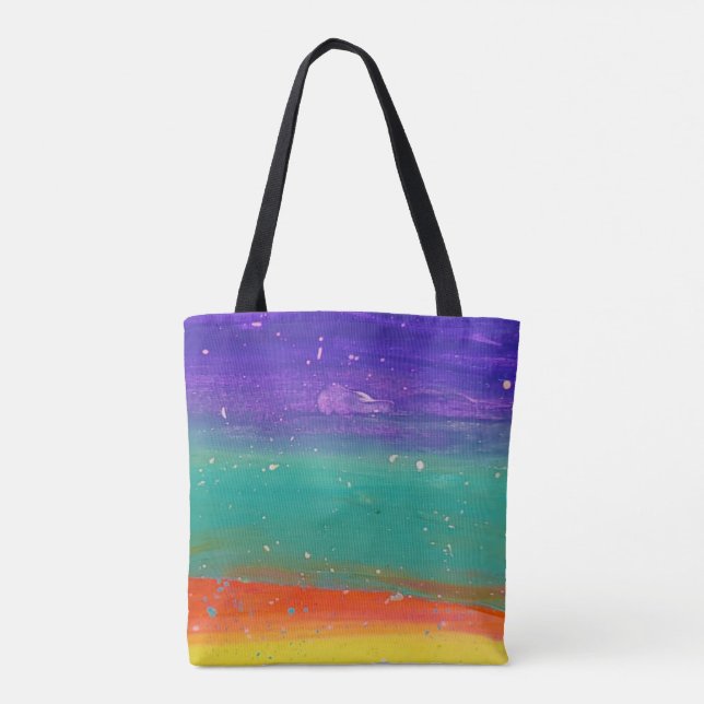 Bolso De Tela Tote - Pintura de atardecer (Reverso)