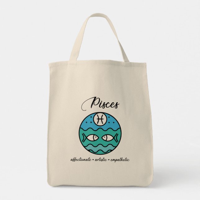 Bolso De Tela Tote Pisces (Reverso)