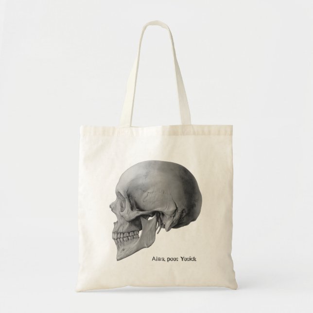 Bolso De Tela Tote pobre del libro de Yorick del cráneo de (Frente)