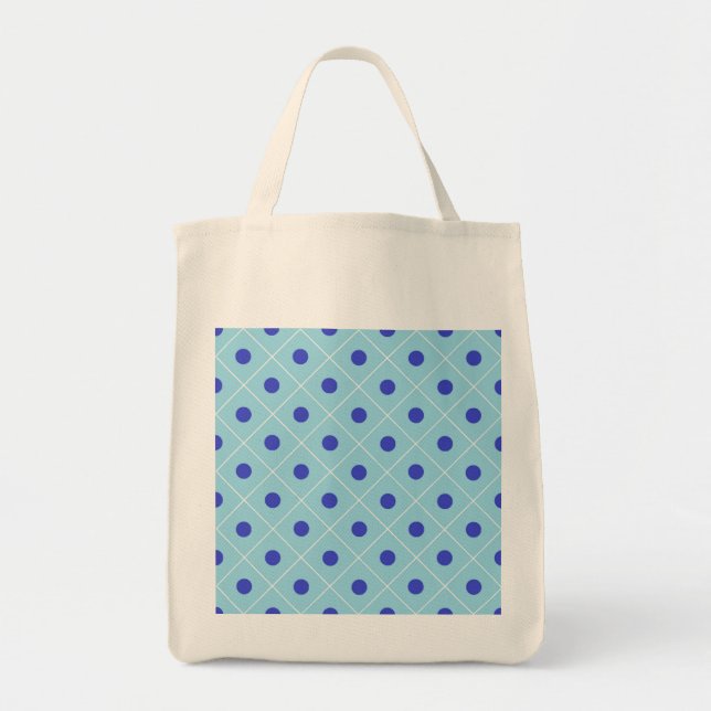 Bolso De Tela Tote Polka Dot Grocery (Frente)