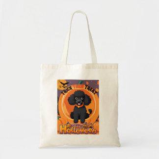 Bolso De Tela Tote Poodle Halloween