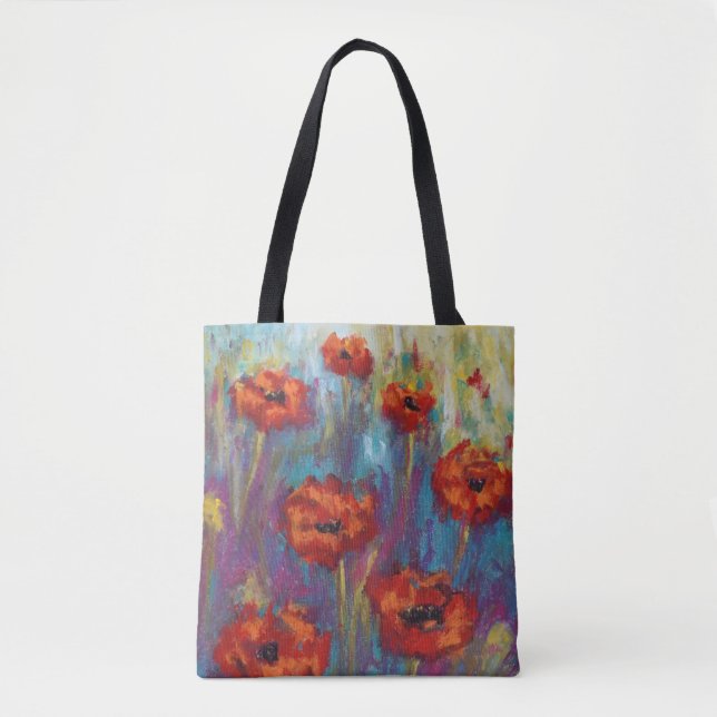 Bolso De Tela Tote Poppies (Anverso)