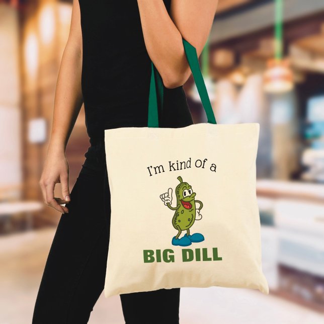 Bolso De Tela Tote presupuestario Big Dill Pickle Pun (Subido por el creador)