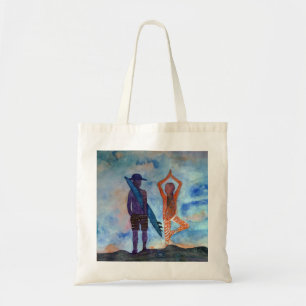 Bolso De Tela Tote presupuestario Chica de yoga Naranja de Surfi