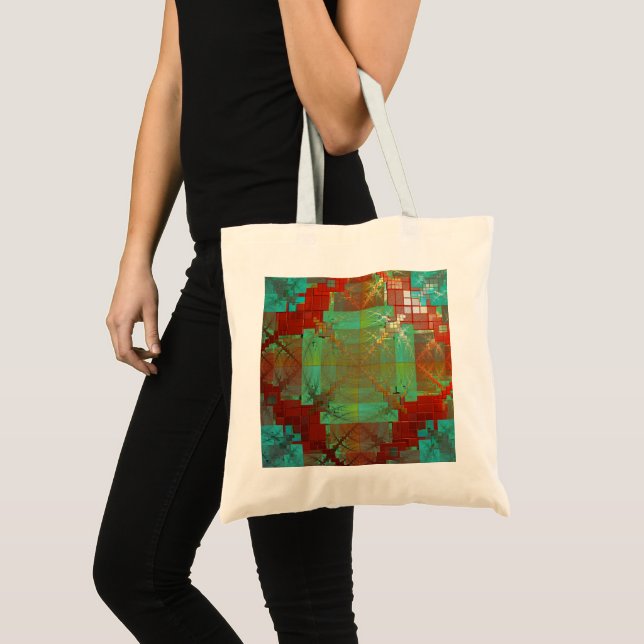 Bolso De Tela Tote presupuestario de Fusión Cromática Roja y Ver (Anverso (producto))