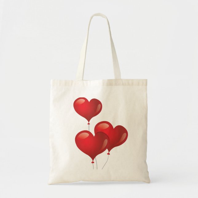 Bolso De Tela Tote presupuestario de Heart Balloons (Frente)