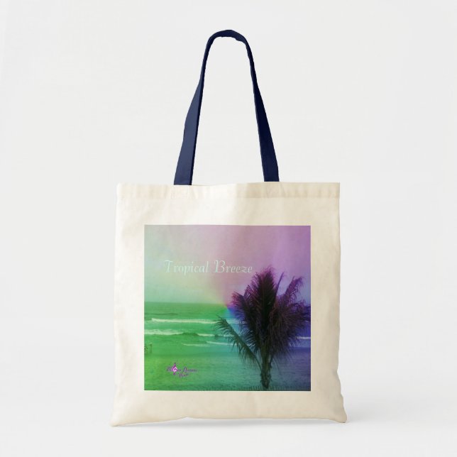 Bolso De Tela Tote presupuestario de la brisa tropical (Frente)