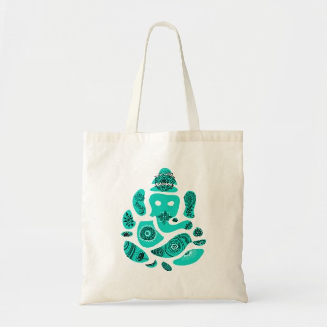 Bolso De Tela Tote presupuestario de Lord Ganesh Elephant India (Frente)