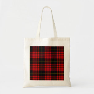 Bolso De Tela Tote presupuestario de Tartán Rojo