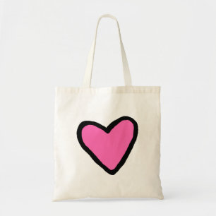Bolso De Tela Tote presupuestario del corazón rosado